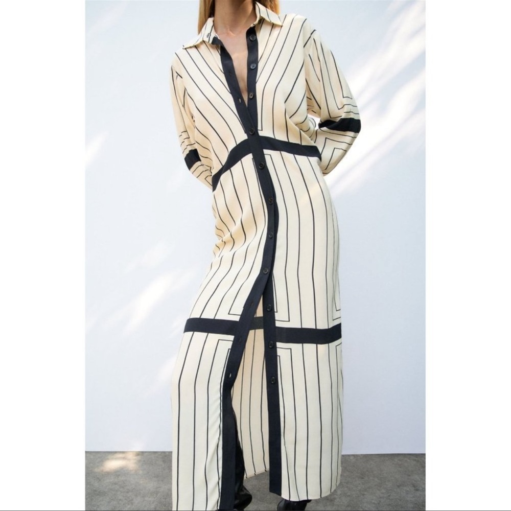 Zara Stripe Shirt Dress - Picture 9 of 12